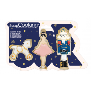 FIN DE SERIE Lot de 3 Emporte-Pièces Inox Casse Noisette Scrapcooking