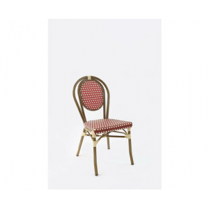 Chaise Tressée Bamboo Rouge et Crème Lyrose Chaise Tressée Bamboo Rouge et Crème Lyrose