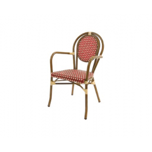 Fauteuil Tressé Bamboo Rouge et Crème Lyrose Fauteuil Tressé Bamboo Rouge et Crème Lyrose