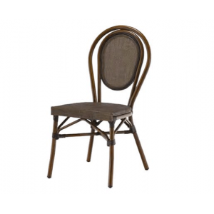 Chaise Imitation Rotin Moka et Bois Lyrose Chaise Imitation Rotin Moka et Bois Lyrose