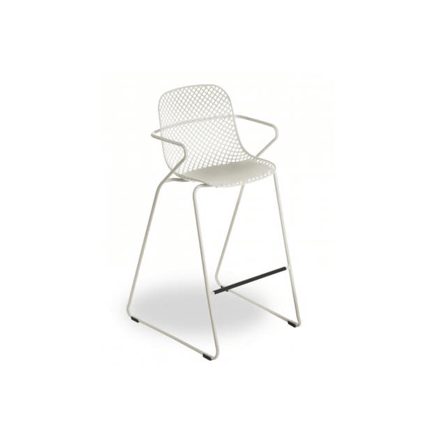 Tabouret en Acier avec Assise Résine Crème Absolute Ramatuelle 73’ Grosfillex