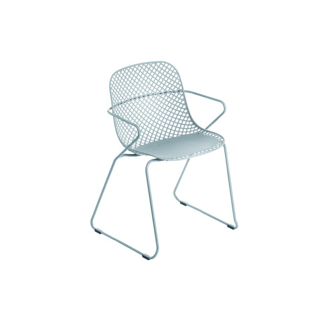 Chaise en Acier avec Assise Résine Bleu Ether Ramatuelle 73’ Grosfillex