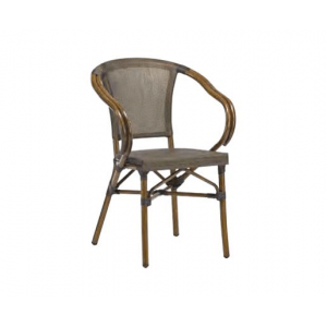 Fauteuil Imitation Rotin Beige et Bois Lyrose Fauteuil Imitation Rotin Beige et Bois Lyrose
