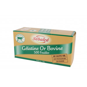 Gélatine Bovine Halal en Feuilles (x500) 1 kg Sébalcé Gélatine Bovine Halal en Feuilles (x500) 1 kg Sébalcé