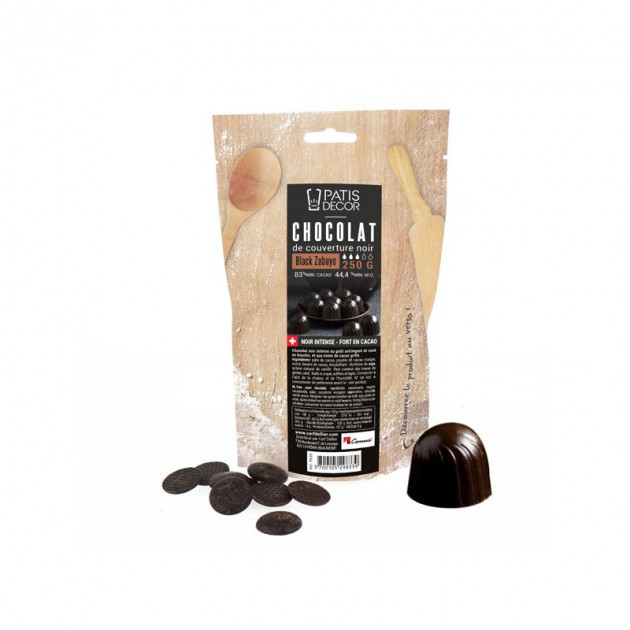 Chocolat de Couverture Noir Zabuye 83% 250 g Patisdécor