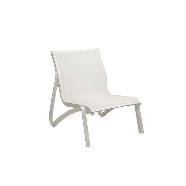 Fauteuil Conversationnel Blanc Glacier Toile Blanche Sunset Grosfillex