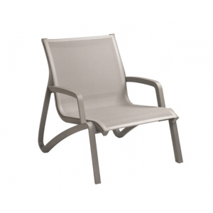 Fauteuil Conversationnel Gris Platinium Toile Grise Sunset Grosfillex