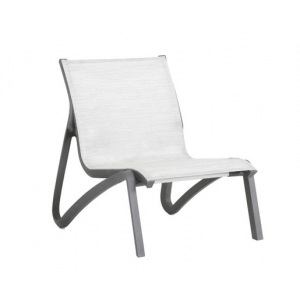 Fauteuil Conversationnel Noir Volcanique Toile Gris Chiné Sunset Grosfillex