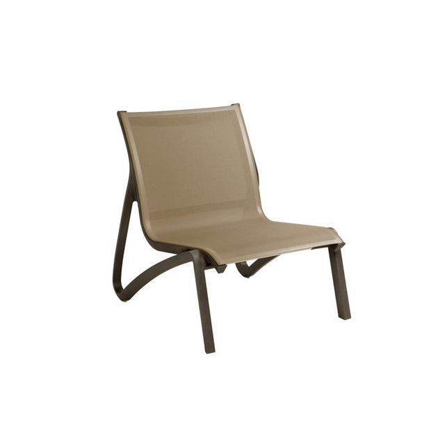 Fauteuil Conversationnel Bronze Toile Cognac Sunset Grosfillex