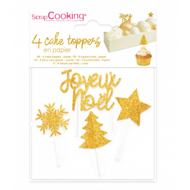 Décoration de bûche de Noël x 4 ScrapCooking 