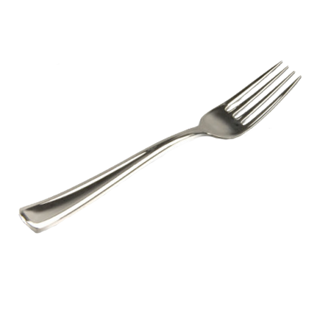 FIN DE SERIE Fourchette Plastique Metallisee 19cm (x50) Crokus (photo non contractuelle. fourchettes vendues seules)