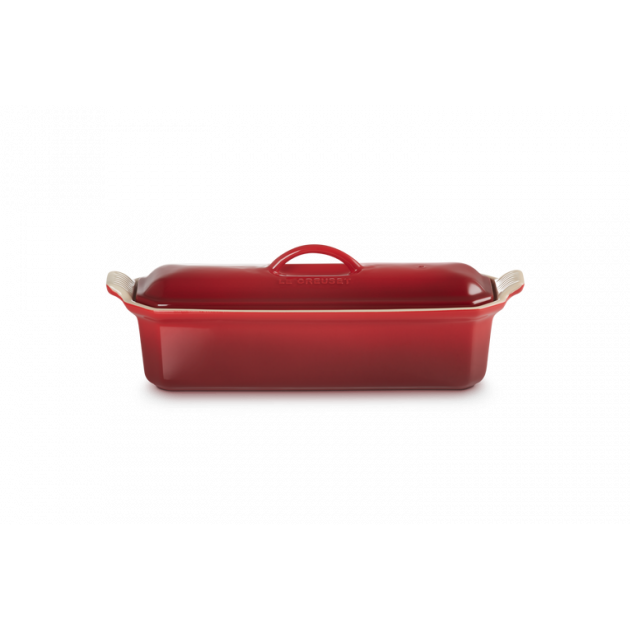 Terrine Rectangulaire en Céramique avec Presse 32 cm Cerise Le Creuset