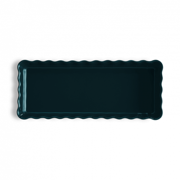Plat à Tarte Rectangle Bleu en Céramique Emaillée Plat à Tarte Rectangle Bleu en Céramique Emaillée
