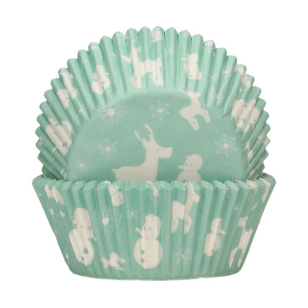 Caissette Cupcakes Féérie Hivernale Bleue et Blanches Funcakes (x48) :  achat, vente - Cuisine Addict