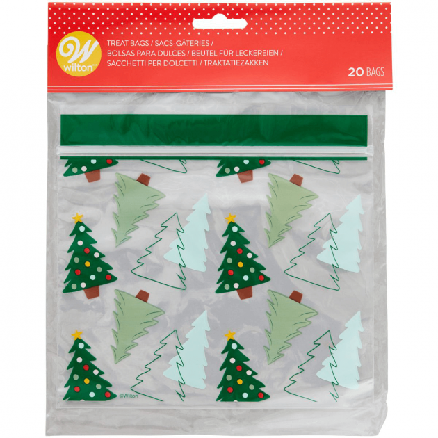 Sachet Bonbon Refermable Sapin de Noël 18,5 x 18,5 cm Wilton (x20) : achat,  vente - Cuisine Addict