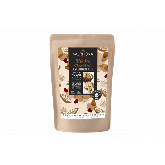 DLUO Courte Pépites de Chocolat Lait 250g Valrhona DLUO Courte Pépites de Chocolat Lait 250g Valrhona