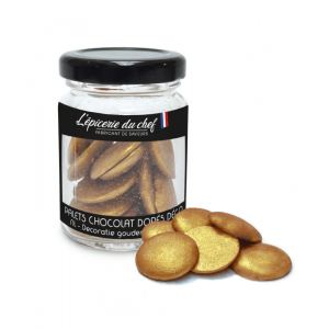 Palets Chocolat Blanc Dorés Décoratives 40 g L'Epicerie du chef Palets Chocolat Blanc Dorés Décoratives 40 g L'Epicerie du chef