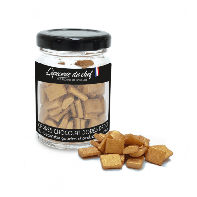 Carrés Chocolat Blanc Dorés Décoratifs 50 g L'Epicerie du chef