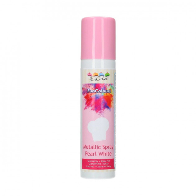Spray Alimentaire Colorant Blanc Nacré 100 ml Funcakes