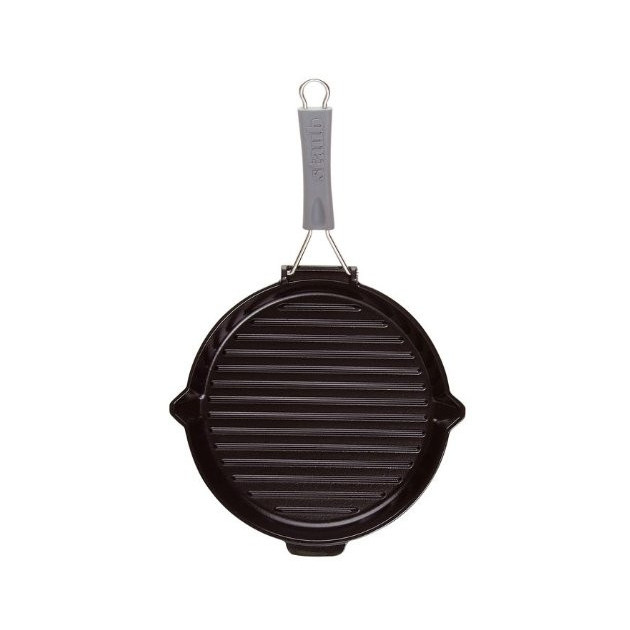 Grill en Fonte Rond 27 cm Staub - Poele Grill Manche Silicone