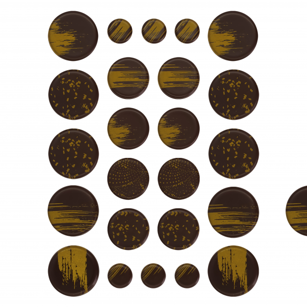 Décors Chocolat Noir Motifs Or 24 pièces Chocolatree Valrhona