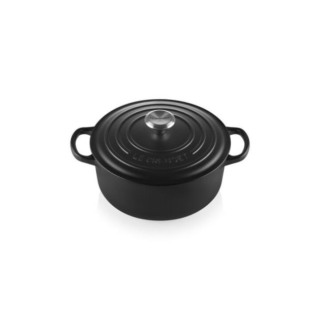Cocotte en Fonte Ronde 22 cm Noir mat Le Creuset Signature