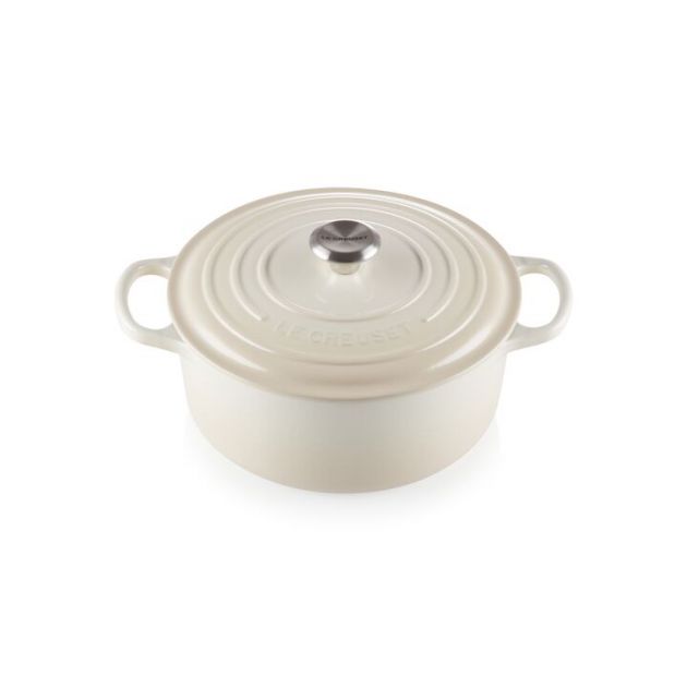 Cocotte en fonte Ronde 20 cm Meringue Signature Le Creuset