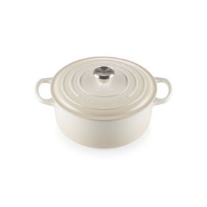 Cocotte en fonte Ronde 22 cm Meringue Signature Le Creuset