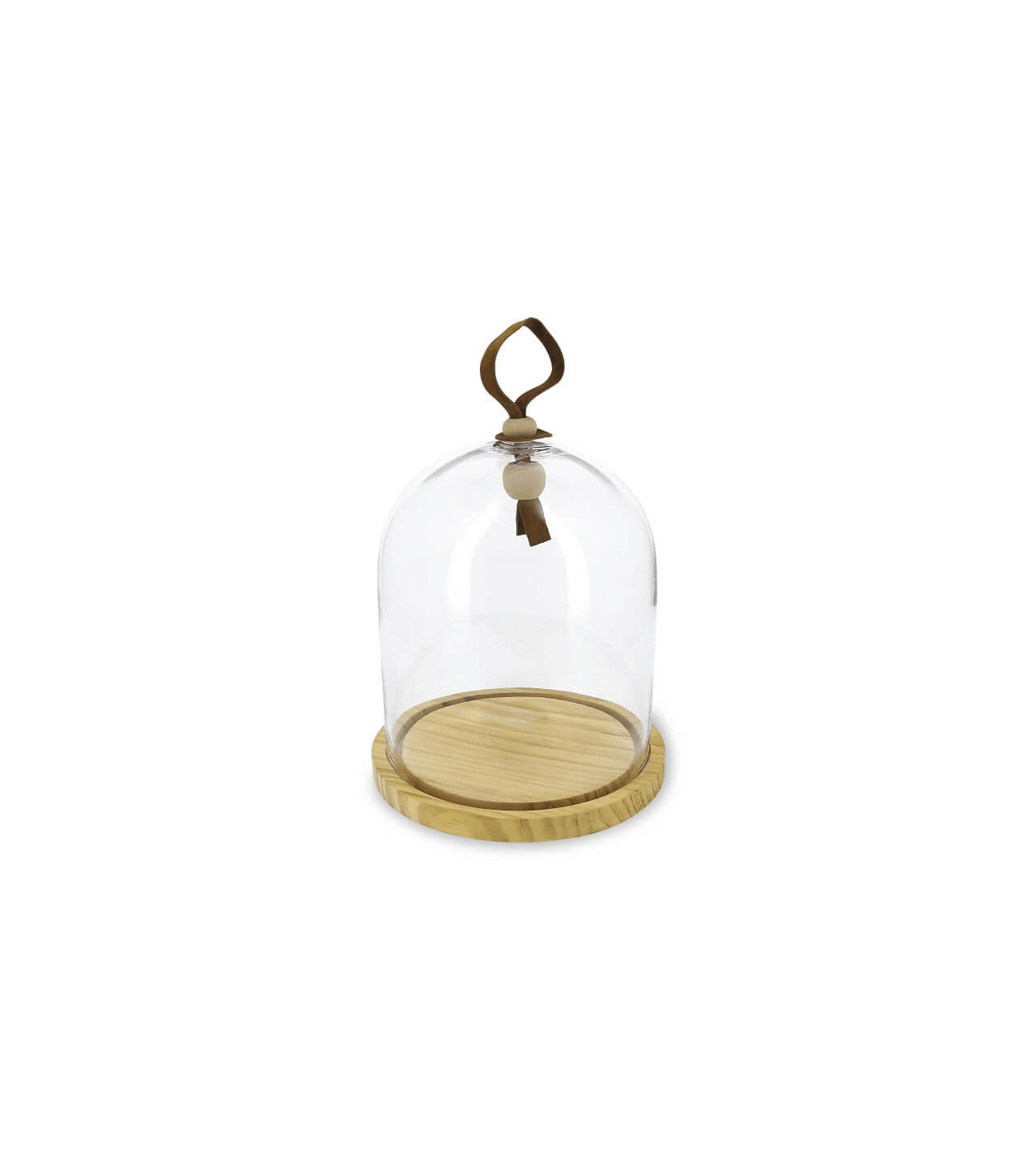 Tagtight Lot De 4 Mini Cloches à Gâteau Verre Avec Socle Bois - Présentoir Desserts Cupcakes 10.5cm