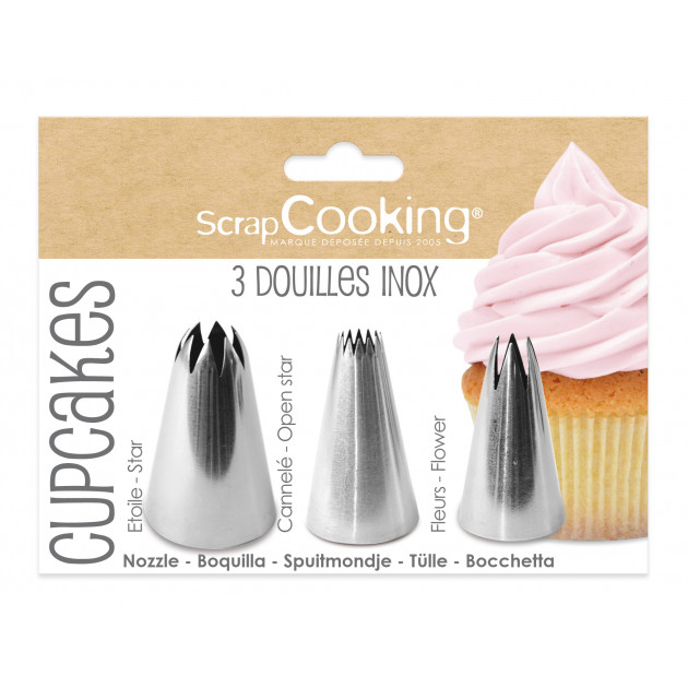 3 Douilles Pâtissières pour Cupcakes Scrapcooking : achat, vente