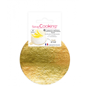 Supports Gâteau Or et Noir Rond 8 cm (x10) Scrapcooking Supports Gâteau Or et Noir Rond 8 cm (x10) Scrapcooking