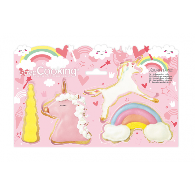 Lot de 4 Emporte-Pièces Licorne Scrapcooking