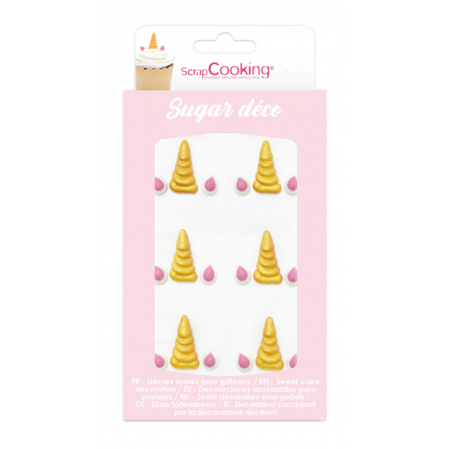 Décors en Sucre Corne de Licorne (x6) Scrapcooking