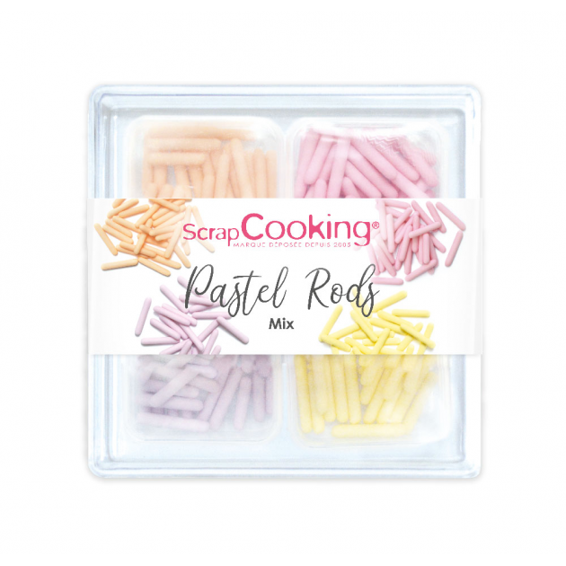 4 Décors en Sucre Pastel Rods 60 g Scrapcooking