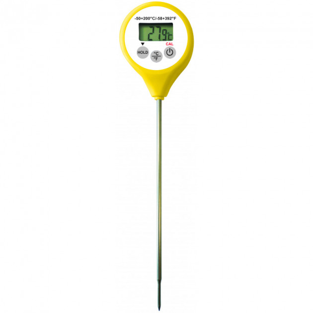 Thermometre Digital etanche a sonde jaune -50Â°C a +200Â°C