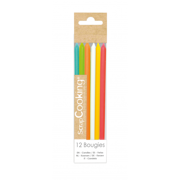 Bougies Longues Multicolore 12 cm (x12) Scrapcooking