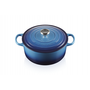 Cocotte en Fonte Ronde 26 cm Azur Le Creuset Signature Cocotte en Fonte Ronde 26 cm Azur Le Creuset Signature