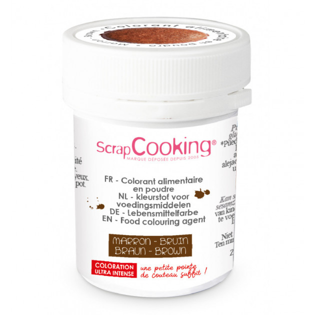 Colorant Alimentaire en Poudre Marron 5g Scrapcooking