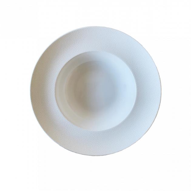 Assiette a pates Galuchat en Porcelaine Blanche 27 cm