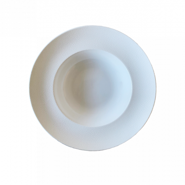 FIN DE SERIE Assiette a pates Galuchat en Porcelaine Blanche 27 cm