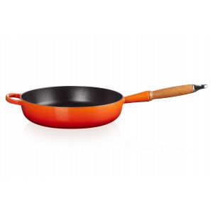 Sauteuse en Fonte 28 cm Volcanique avec Manche en Bois Le Creuset Signature