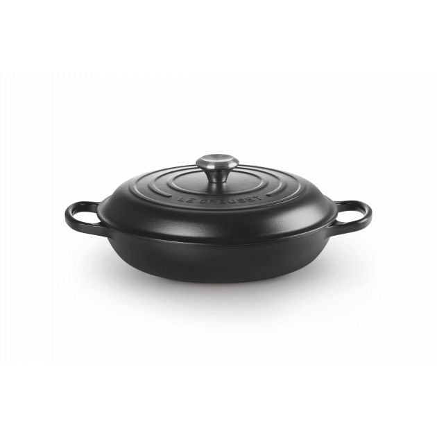 Faitout Noir Mat en Fonte avec Intérieur Noir 30 cm Le Creuset Signature