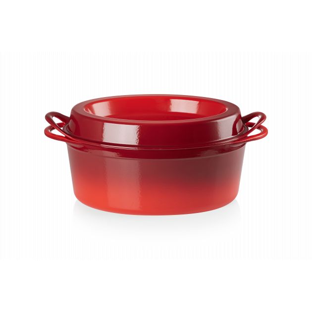 Cocotte Doufeu Ovale en Fonte 32 cm Cerise Le Creuset