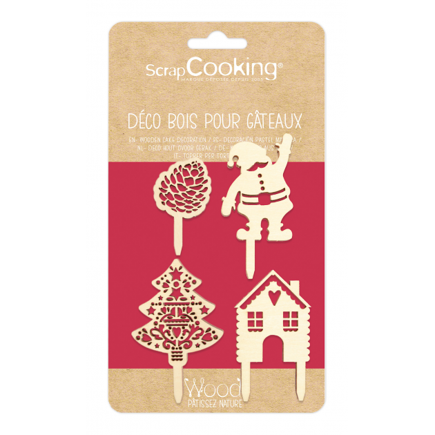 Décor de Bûche en Bois (x4) Scrapcooking