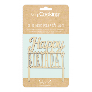 Cake Topper Bois Happy Birthday 12 cm Scrapcooking Cake Topper Bois Happy Birthday 12 cm Scrapcooking