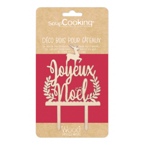 Cake Topper Bois Joyeux Noël 13cm Scrapcooking Cake Topper Bois Joyeux Noël 13cm Scrapcooking