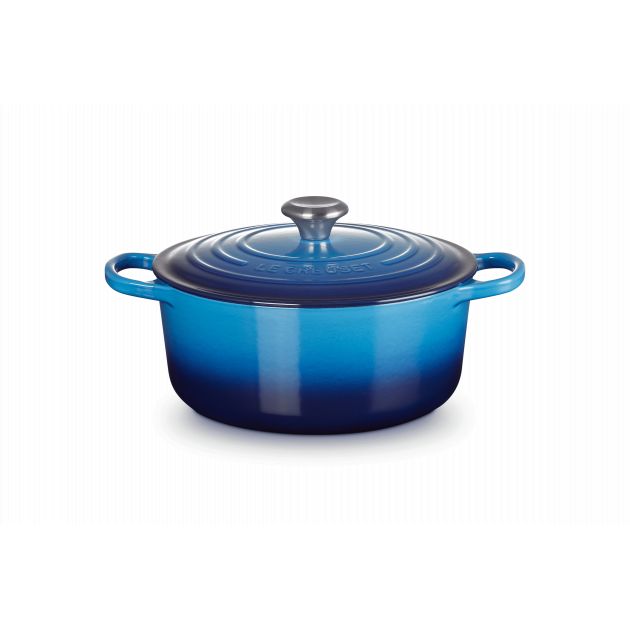 Cocotte en fonte Ronde 24 cm Azur Le Creuset Signature