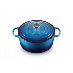 Cocotte en fonte Ronde 24 cm Azur Le Creuset Signature Cocotte en fonte Ronde 24 cm Azur Le Creuset Signature