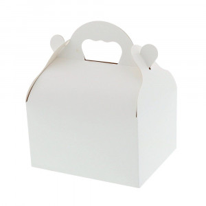 Boîte Pâtissière Blanche avec Poignées - 20 x 18 x H 7 cm - (x50)