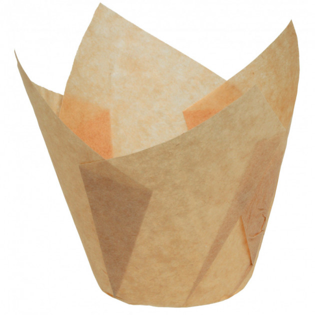 Caissettes en Papier Tulipcup Ecru diam 5 cm, H 7 cm - Caissettes